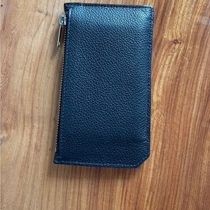 YSL black and silver card case